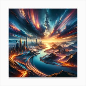 Futuristic Cityscape Canvas Print