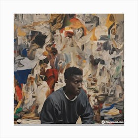 Man In Front Of A Painting Canvas Print