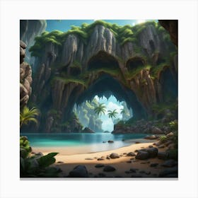 Island Cave Canvas Print