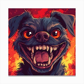 Scary Dog Emoji Dynamic Background 11 Canvas Print