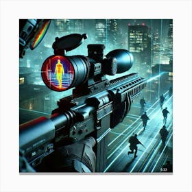 Sci Fi Thermal Vision Nightwatch Sniper 1024x1024 Canvas Print