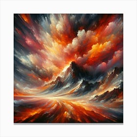 Volcanic Eruption Inspired With Fiery Colors (2) Canvas Print