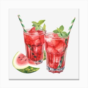 Watermelon Cocktail 13 Canvas Print