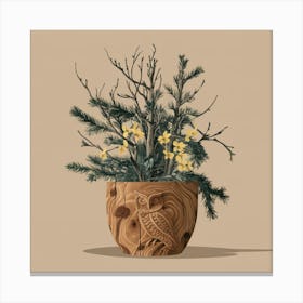 Owl In A Pot Canvas Print