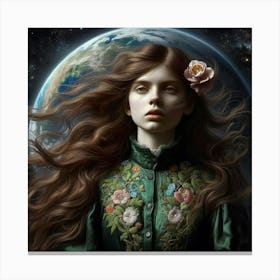 Girl With Long Hair 2 Canvas Print