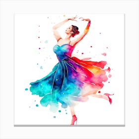 Watercolor Dancer Canvas Print