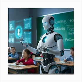 Robot In Classroom 14 Canvas Print