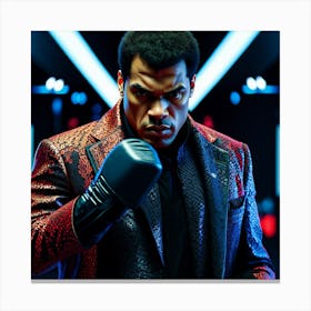 Boxer In A Suit Canvas Print