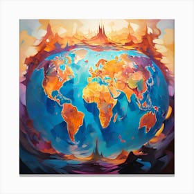 World In Flames Canvas Print