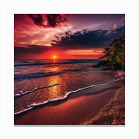 Sunset At The Beach 213 Canvas Print