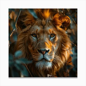 Lion In The Forest Canvas Print