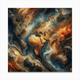 Abstract World Map 9 Canvas Print