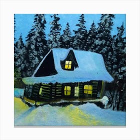 Cozy Winter Cabin Canvas Print