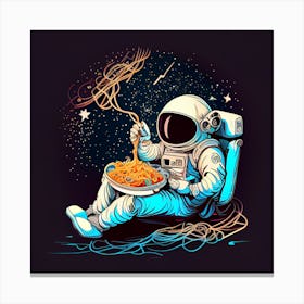 Astronaut Eating Spaghetti Canvas Print
