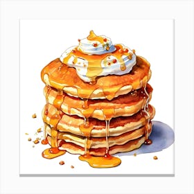 Pancakes Illustration Canvas Print