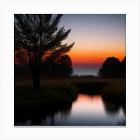 Sunrise Over A Stream Canvas Print Canvas Print