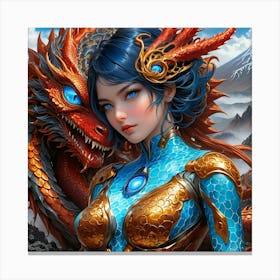 Dragon Girl hvd Canvas Print