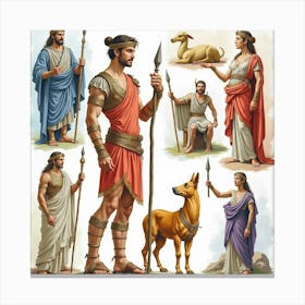 Watercolor The Enchanting Tales And Epic Adventures Of Ancient Greek Legends In Vibrant Colors 1 Canvas Print