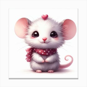 Mouse cub Valentine's day 1 Canvas Print