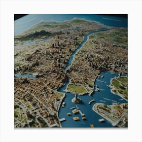 3d City Map Canvas Print