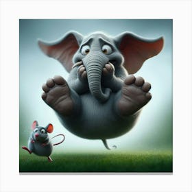 Elephant And The Mouse Canvas Print