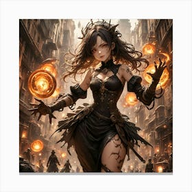 Sexy Witch Steampunk Anime Poster  Canvas Print