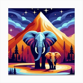 The Soulful Siblings Elephants In The Mountains Canvas Print