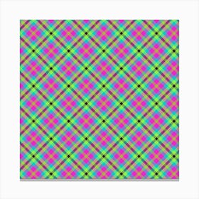 Pink And Blue Plaid 2 Canvas Print