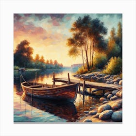 Sunset By The Lake Canvas Print