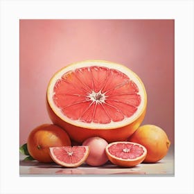 Pink Grapefruit Art Print 3 Canvas Print