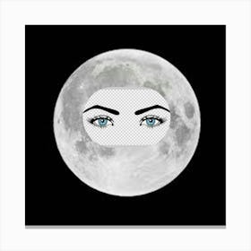 Full Moon With Eyes Canvas Print