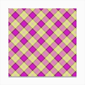 Pink And Yellow Plaid Canvas Print