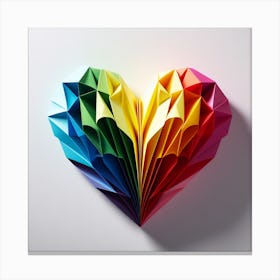 Rainbow Origami Heart Canvas Print