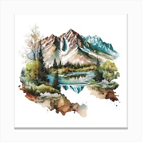 Watercolor Landscape Painting 3 Canvas Print