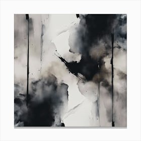 Abstract Minimalist Painting That Represents Duality, Mix Between Watercolor And Oil Paint, In Shade (32) Canvas Print