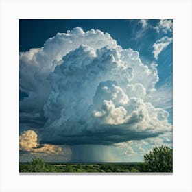 Cumulus Clouds Billowing High In An Overcast Sky Nature Landscape Bathed In Spring Air Sunlight Pi (5) Canvas Print