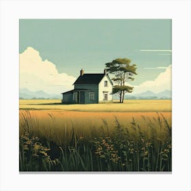 House In The Field 1 Canvas Print