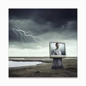 Tv On The Beach Canvas Print