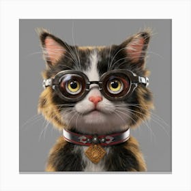 Cat With Glasses 1 Canvas Print