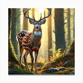 Deer In The Forest 155 Canvas Print