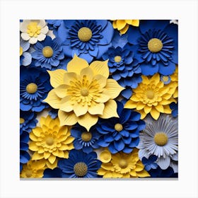 Blue And Yellow Flowers Canvas Print