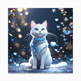 Cat With Sparkling Blue Eyes Canvas Print