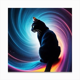 Black Cat In Space Canvas Print