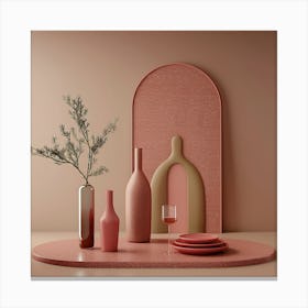 Pink Table Setting Canvas Print