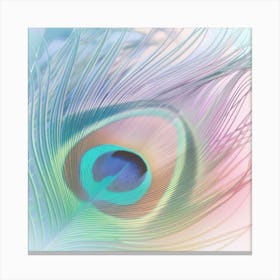 Pastel Detail summer Peacock Feather Canvas Print