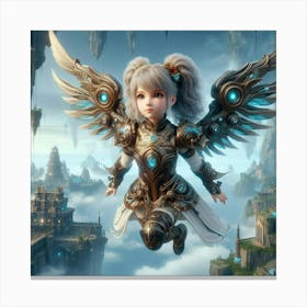 Fantasy Girl With Wings Canvas Print