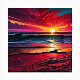 Sunset At The Beach 233 Canvas Print