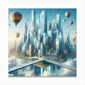 A Furistic City In The Sky (2) Canvas Print