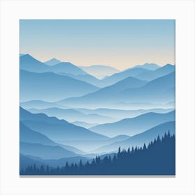 Misty mountains background in blue tone 92 Canvas Print