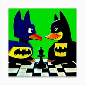 Chess match with Batman ducks Canvas Print